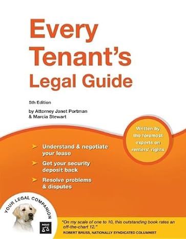 every tenants legal guide 5th edition janet portman attorney ,marcia stewart 141330625x, 978-1413306255