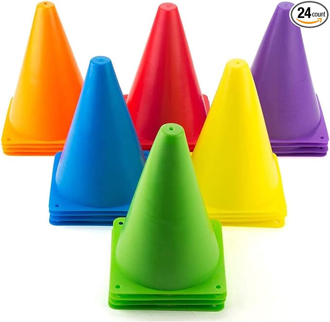 faswin 30 pack 7 inch plastic traffic cones sport training agility field marker cone for soccer  ‎faswin