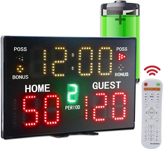 yz battery powered electronic basketball scoreboard timer clock with buzzer  ‎yz b0b6chpwg6
