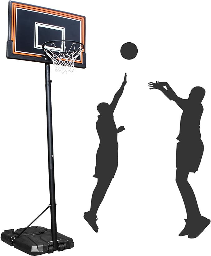 paylesshere 44in portable basketball hoop goal height adjustable 7 10ft stand with blackboard and wheels 