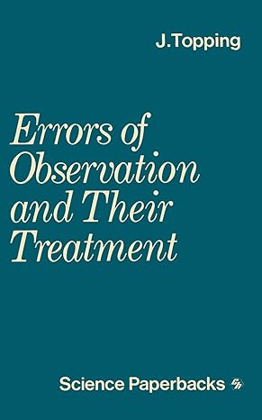 errors of observation and their treatment 4th edition j. topping 0412210401, 978-0412210402