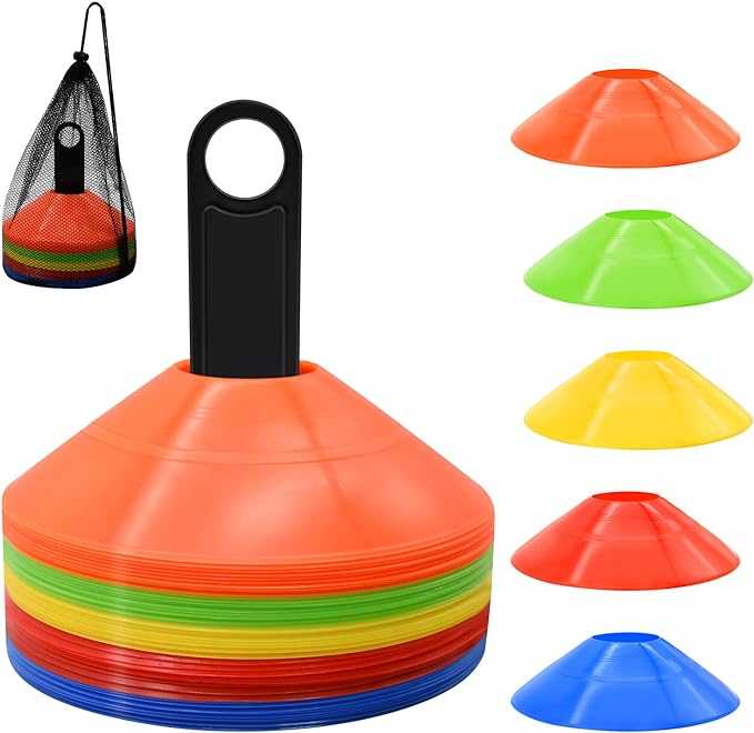 fgbnm disc cones 50/100/200 pack agility soccer zwith carry bag and holder  ?fgbnm b0bjthvd2m