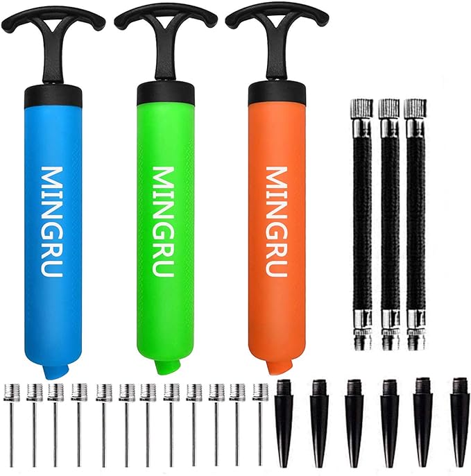 mingru ball pump for basketball soccer volleyball rugby air pump needles and nozzles included  ?mingru