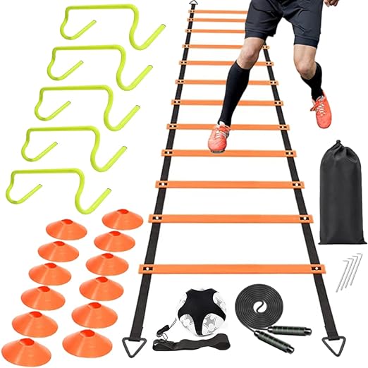 endiess speed and agility ladder training equipment set 1 agility 12cones trainer jump rope for outdoor 