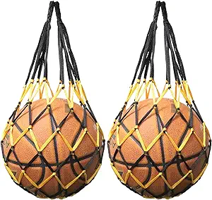 ?sjzbin single ball mesh bag 2pcs basketball carry storage net bag single football holder  ?sjzbin b09d73ljch