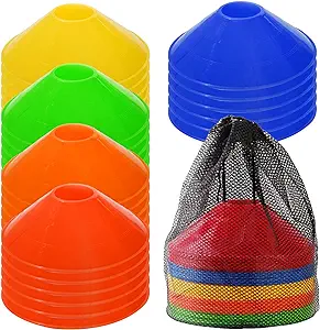 jyongmer 30 pcs disc cones training cones agility soccer with carry bag  ‎jyongmer b096p3td8p