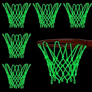 ‎hungdao 6 pcs mini nightlight basketball hoop net replacement 8 loop glow in the dark 12 inch  ‎hungdao