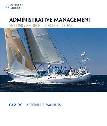 administrative management setting people up for success 1st edition susie vanhuss , bob kreitner 1133365175,