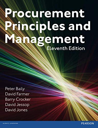 procurement principles and management 11th edition peter baily , david farmer ,barry crocker , david jessop ,