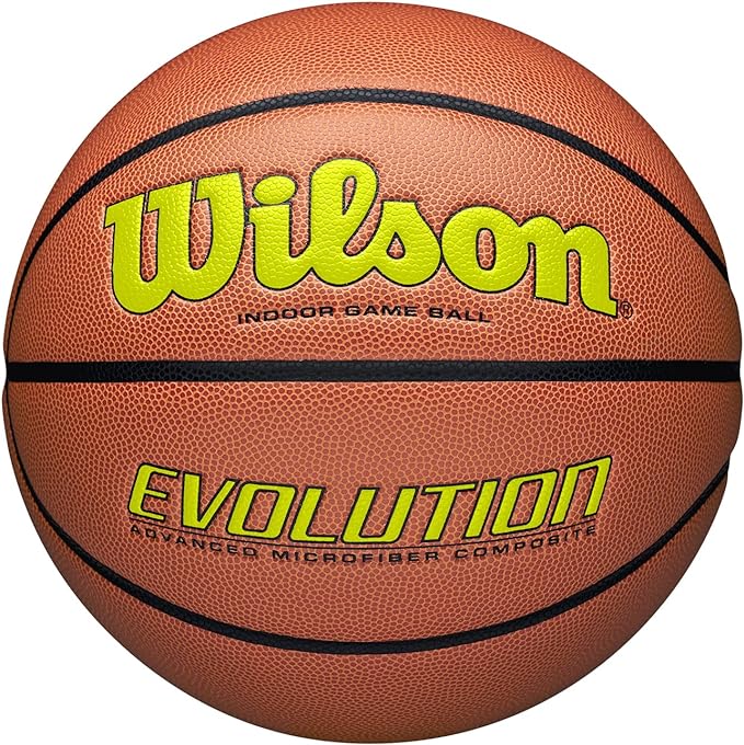 ‎wilson basketball evolution 295 game ball blended leather indoor basketball  ‎wilson b078nfh361