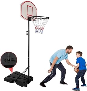 ‎nova microdermabrasion kids portable height adjustable basketball hoop stand 28 inch 5.5-7 ft for youth 