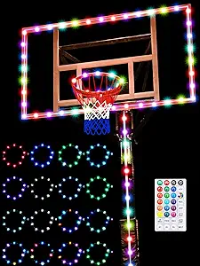 ‎honoson basketball hoop 16 colors led light set glow in the dark basketball  ‎honoson b0c68w94rd