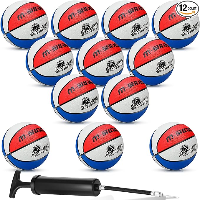 jenaai 12 pieces rubber basketballs bulk official size 5 play basketballs teen boys and girls gifts 