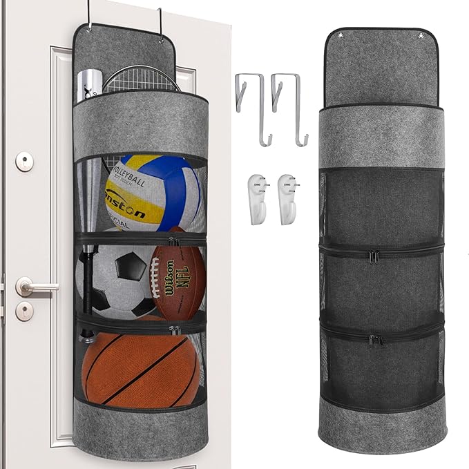 zochon over the door hanging sports equipment organizer ball storage for basketball football  ?zochon
