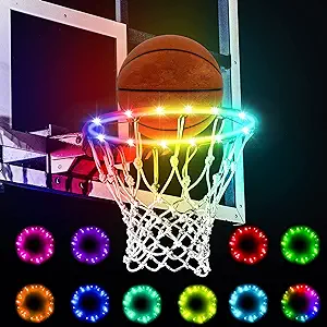 ajerg led basketball hoop lights outdoors remote control accessories rim lights with 16 colors  ?ajerg