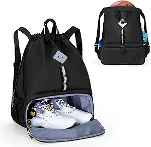 goburos soccer bag drawstring backpack for basketball volleyball and football sports black  ‎goburos