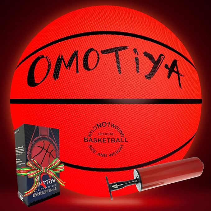 omotiya glow in the dark led light up basketball boys girls sports gifts accessories 8 12 year old 