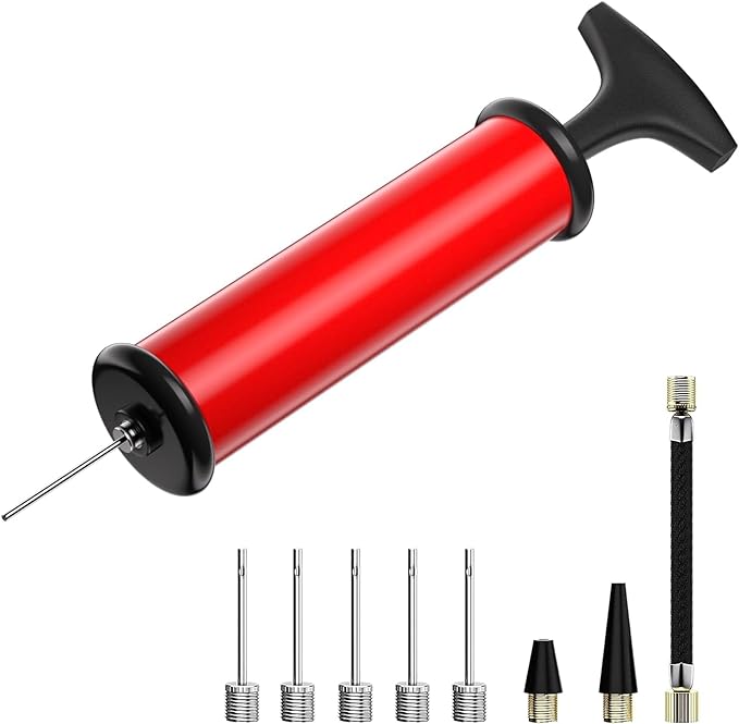 ‎motorenbau ball pump sports with 5 needles nozzle extension hose soccer water polo swim inflatables 