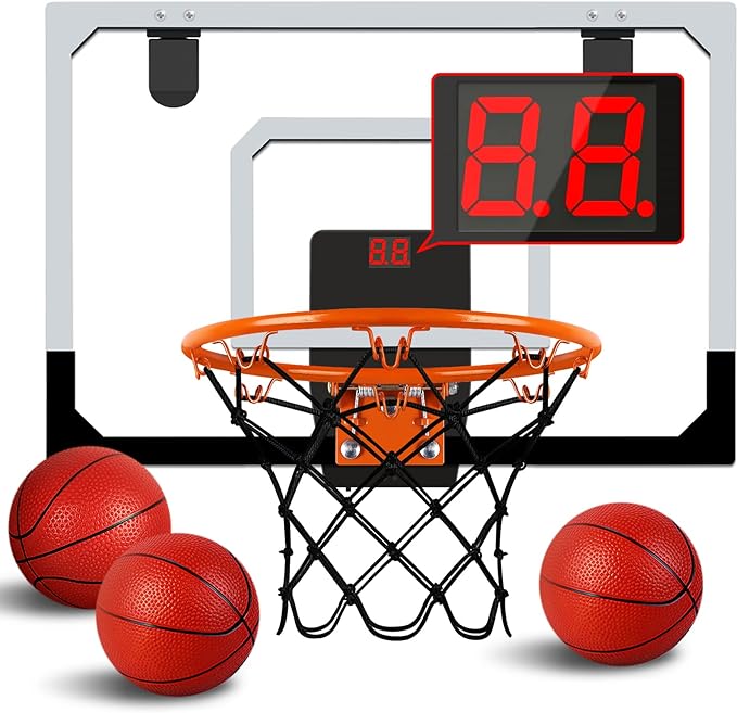 ?yifuhh indoor basketball hoop for kids with electronic scoreboard and sounds mini basketball hoop set 