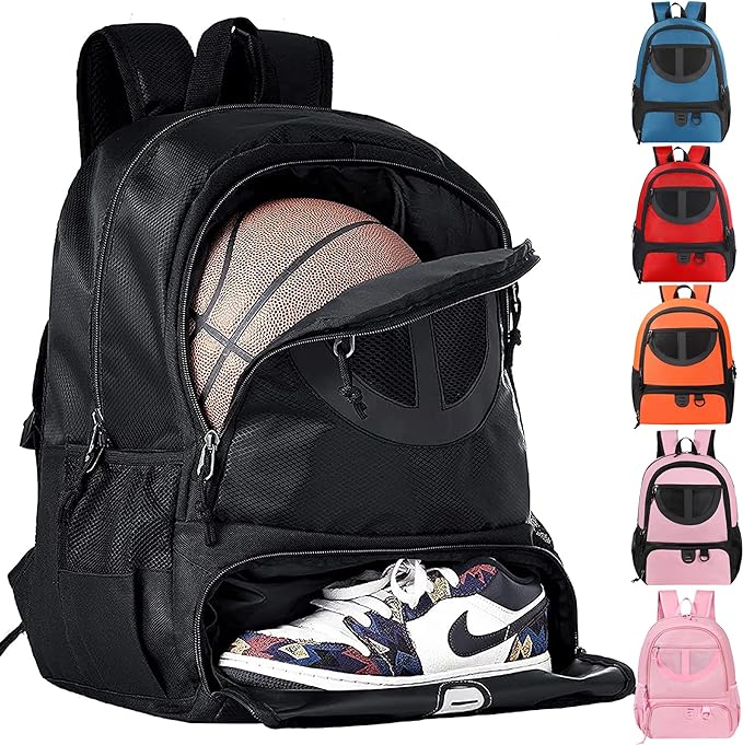 trailkicker mesh black basketball soccer bag sports volleyball football bag with ball and shoe compartment 