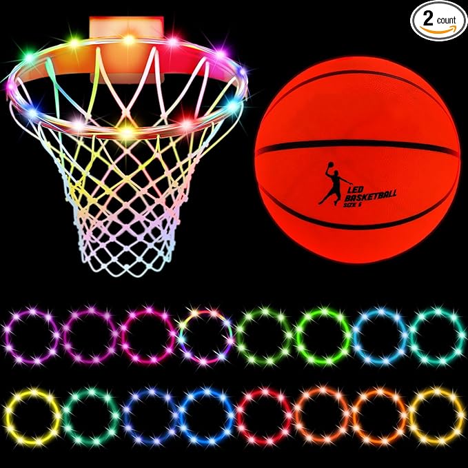 ‎sumind 2 pcs light basketball glow in the dark led hoop lights remote control rim  ‎sumind b09zv49xjr