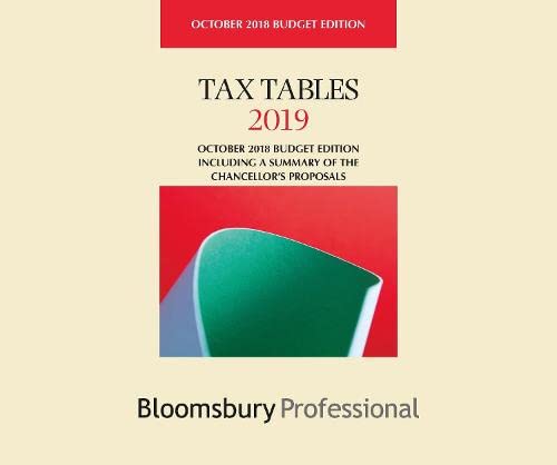 tax tables 2019 2018 edition bloomsbury professional 1526509342, 978-1526509345