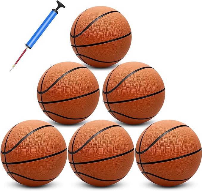 Zantrech 6 Pack Size 7/6 Basketballs Inflatable With Pump For Men And Women