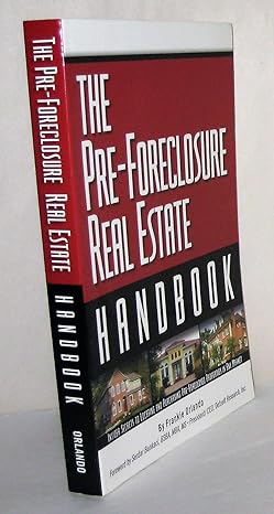 the pre foreclosure real estate handbook 1st edition frankie orlando 0910627665, 978-0910627665