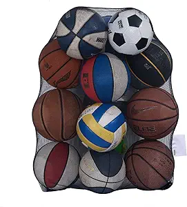 dogeek mesh bag durable drawstring gym sports equipment bag for holding basketball volleyball etc  ‎dogeek