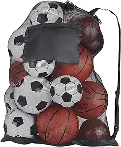 mykunzite premium mesh socce drawstring ball bag organize store for basketball volleyball  ?mykunzite