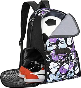 ‎Yorepek Soccer Bag Basketball Backpack With Cooler Pocket Soccer Backpack With Ball Holder