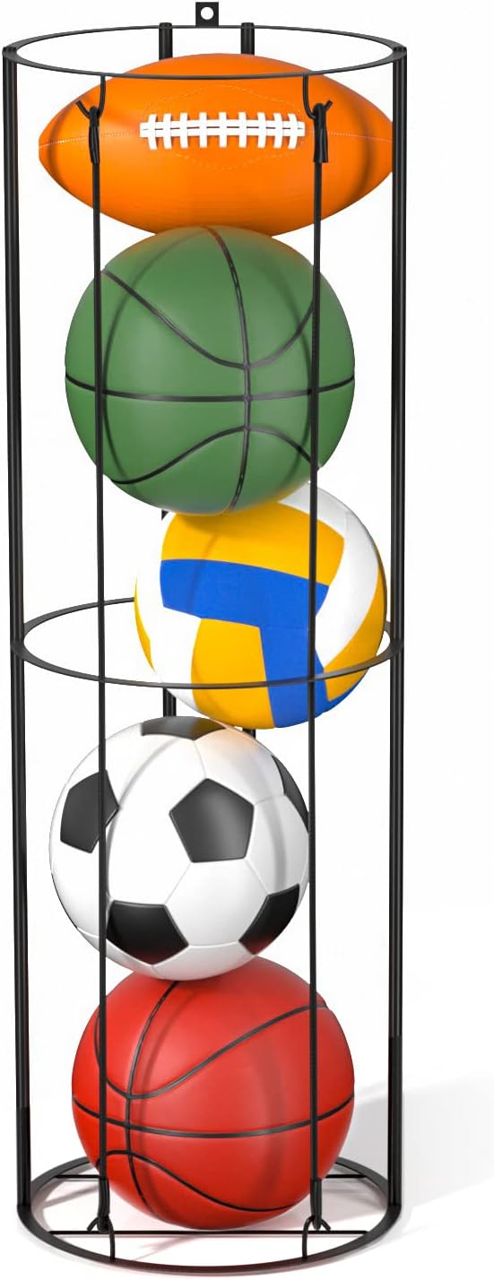 moyohim garage ball storage vertical ball rack sports ball organizer for garage ball storag for sports 