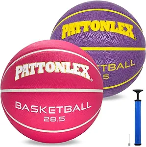 pattonlex indoor/outdoor womens basketball size 6 basketball ball with pump ideal for girls basketball 