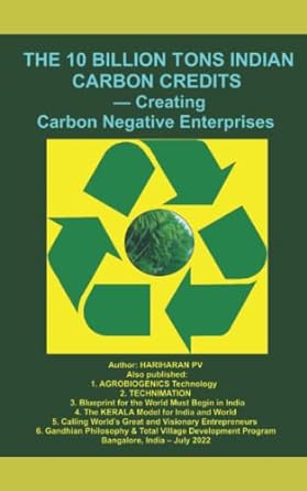 the 10 billion tons indian carbon credits creating carbon negative enterprises 1st edition mr hariharan pv