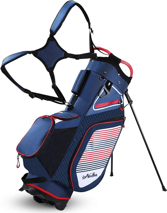‎longchao golf stand bag for men navy 14 way divider golf bags  ‎longchao b08csbjbh8