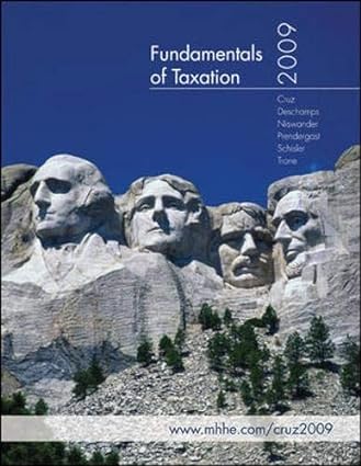 fundamentals of taxation 2009 edition ana m. cruz, mike deschamps, frederick niswander, debra prendergast,