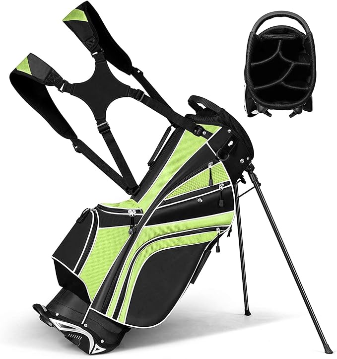 tangkula golf stand bag with 6 way top dividers lightweight golf bag with adjustable dual strap  ?tangkula