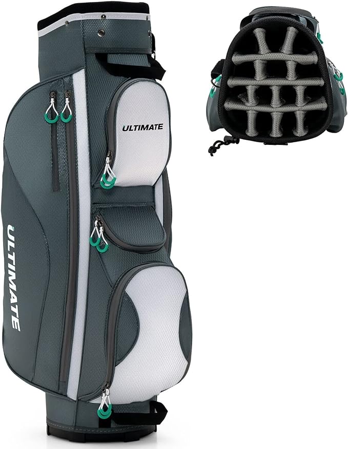 tangkula golf cart bag with 14 way top dividers lightweight golf cart bag with shoulder strap 7  ?tangkula