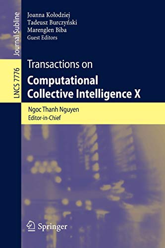 transactions on computational collective intelligence x  lncs 7776 1st edition ngoc thanh nguyen 3642384951,