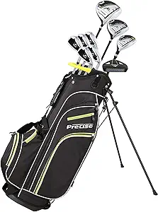 precise m3 mens golf clubs package set includes driver fairway hybrid 6 pw putter stand bag 3  ‎precise