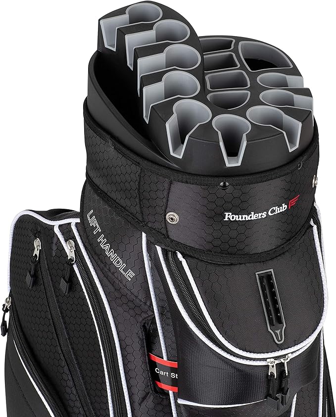 founders club generation 2 organizer golf cart bag for men with 14 way head lock anti rattle divider top 