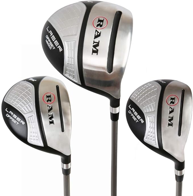 ram golf laser offset graphite wood set 12 driver 3 and 5 wood inc headcovers  ‎ram b08g4zb4tl