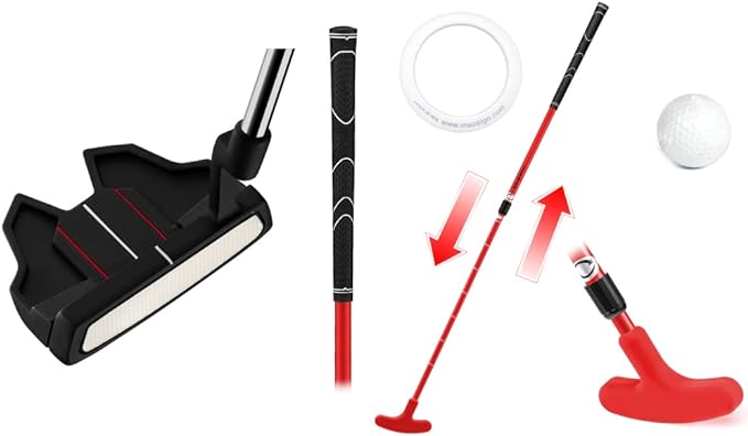 mazel men golf putter and red adjustable putter for men and kids great for family bundle of 2  ?mazel
