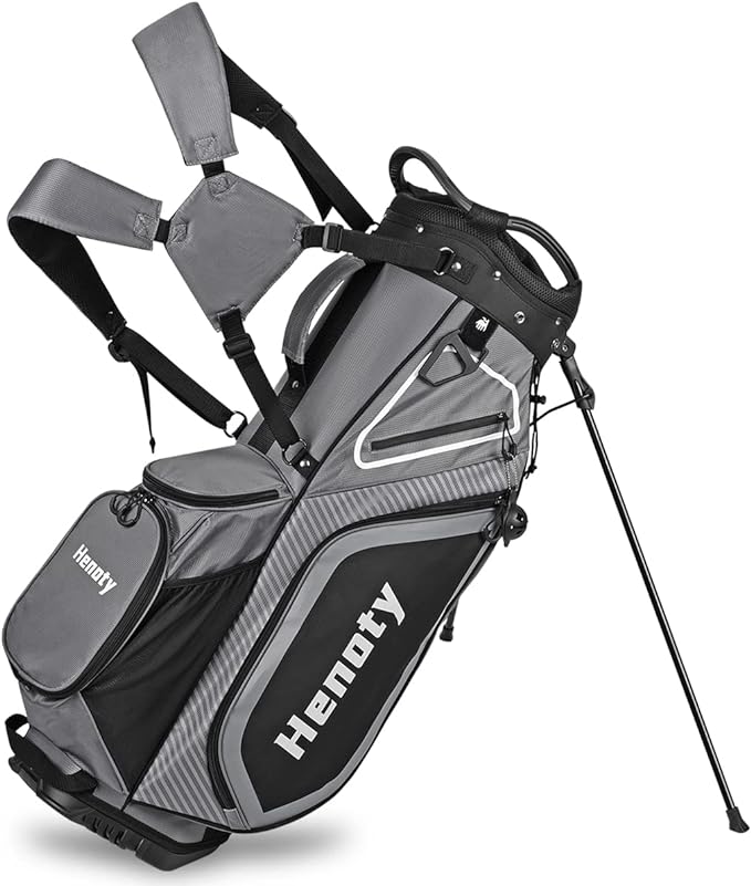 henoty golf stand bag 14 way top dividers ergonomic with stand 8 pockets  ?henoty b0b914jgx2