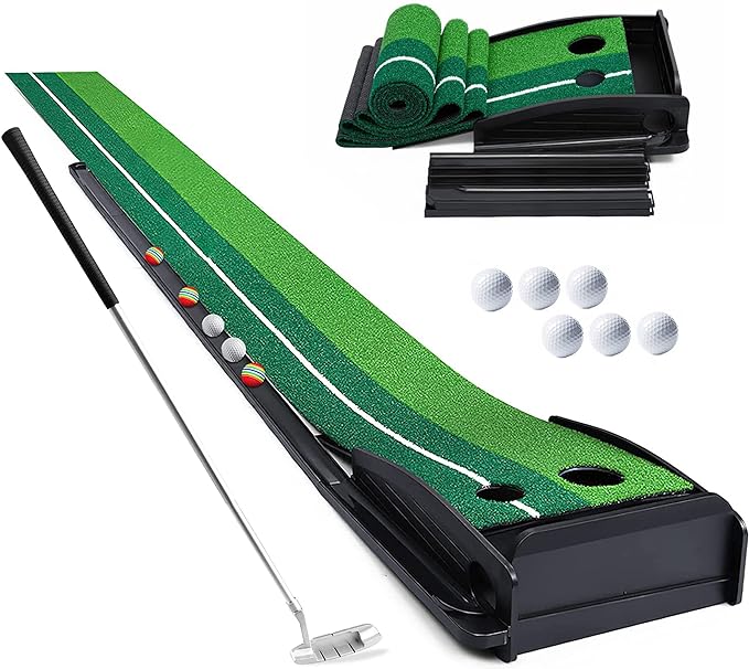 ?acpyidl golf putting green portable mat with auto ball return system for home office  ?acpyidl b0c33x9zjl