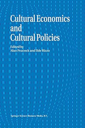 cultural economics and cultural policies 1st edition a.t. peacock ,i. rizzo 9401044996, 978-9401044998
