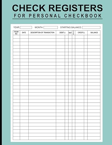 check registers for personal checkbook 1st edition am publishing b0c881zg9x