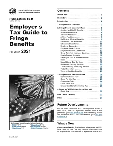 publication 15.b employers tax guide to fringe benefits for use in 2021 1st edition u.s. internal revenue