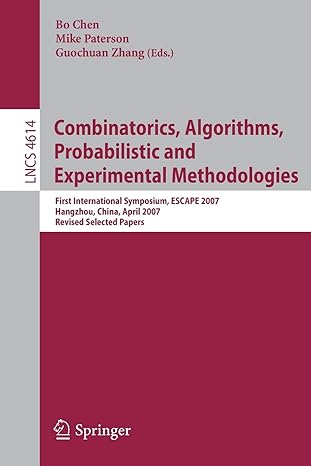 combinatorics algorithms probabilistic and experimental methodologies first international symposium escape