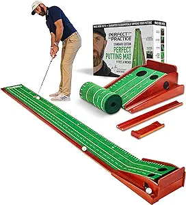 perfect practice putting mat indoor golf putting green with 1/2 hole training for mini games  ?perfect